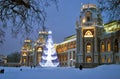 Architecture of Tsaritsyno park in Moscow. Grand Palace