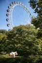 The Architecture and unidentified tourists are in Everland Resort, Yongin City, South Korea, on September 26, 2013