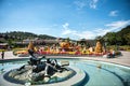 The Architecture and unidentified tourists are in Everland Resort, Yongin City, South Korea, on September 26, 2013