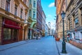 Architecture of Vaci Street, Budapest, Hungary Royalty Free Stock Photo