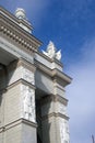 Architecture of VDNKH park in Moscow. Main entrance arch Royalty Free Stock Photo