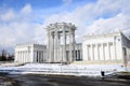 Architecture of VDNKH park in Moscow. Old pavilion