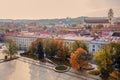 Architecture of Vilnius - aerial panorama of city Royalty Free Stock Photo