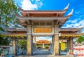 Architecture of Vinh Nghiem ancient temple from outside Royalty Free Stock Photo