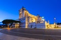 Architecture of the Vittorio Emanuele II Monument in Rome at night, Italy Royalty Free Stock Photo