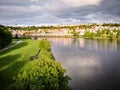 Architecture and waterfront of the city of Trondheim on the Nidelva River Royalty Free Stock Photo