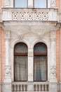 Architecture and windows of ancient renaissance style classical Royalty Free Stock Photo