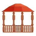 Architecture wood gazebo icon, cartoon style Royalty Free Stock Photo