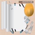 architecture workspace design. Vector illustration decorative design Royalty Free Stock Photo