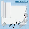 architecture workspace design. Vector illustration decorative design Royalty Free Stock Photo