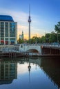 Architeture of city center and TV Tower in Berlin Royalty Free Stock Photo