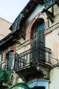 Architeture Details of Abandoned Hundred Years Old House, balconies Royalty Free Stock Photo