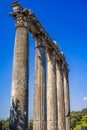 Architrave and column detail from Euromos - Euromus Ancient City. Temple of Zeus Lepsinos Royalty Free Stock Photo