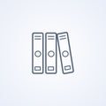 Archive, binders, vector best gray line icon Royalty Free Stock Photo