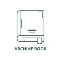 Archive book line icon, vector. Archive book outline sign, concept symbol, flat illustration Royalty Free Stock Photo