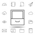 archive cabinet empty outline icon. Detailed set of unigrid multimedia illustrations icons. Can be used for web, logo, mobile app