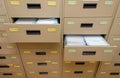 Archive cabinet with open drawer Royalty Free Stock Photo