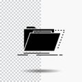 Archive, catalog, directory, files, folder Glyph Icon on Transparent Background. Black Icon