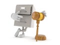 Archive character with gavel Royalty Free Stock Photo
