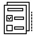 Archive check sheet icon, outline style Royalty Free Stock Photo
