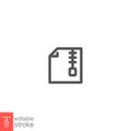 Archive data, zip file icon. data Compressed document button