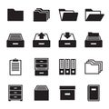 Archive, document icons set