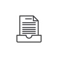 Archive document line icon