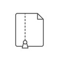 Archive document line outline icon