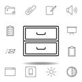 archive drawer outline icon. Detailed set of unigrid multimedia illustrations icons. Can be used for web, logo, mobile app, UI, UX