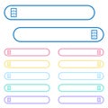 Archive file cabinet icons in rounded color menu buttons Royalty Free Stock Photo