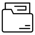 Archive folder icon outline vector. File portfolio