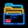 archive folders of administrator neon glow icon illustration