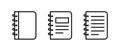 Archive folders vector icons set. Linear notebook symbol. Office document sign