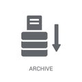 Archive icon. Trendy Archive logo concept on white background fr Royalty Free Stock Photo