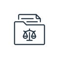 archive icon vector from law and justice concept. Thin line illustration of archive editable stroke. archive linear sign for use Royalty Free Stock Photo