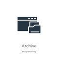Archive icon vector. Trendy flat archive icon from programming collection isolated on white background. Vector illustration can be