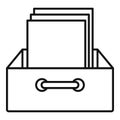 Archive papers icon, outline style