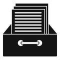 Archive papers icon, simple style