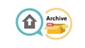 Archive search icon, representing finding archived files, vector design Generative AI Royalty Free Stock Photo