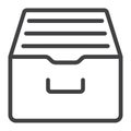 Archive storage line icon, web and mobile