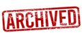Archived Red stamp on a white background Royalty Free Stock Photo