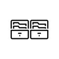 Black line icon for Archives, collection and records