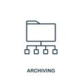 Archiving icon outline style. Simple glyph from icons collection. Line Archiving icon for web design and software Royalty Free Stock Photo