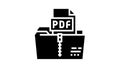 archiving pdf file glyph icon animation