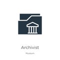 Archivist icon vector. Trendy flat archivist icon from museum collection isolated on white background. Vector illustration can be Royalty Free Stock Photo