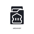archivist isolated icon. simple element illustration from museum concept icons. archivist editable logo sign symbol design on