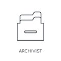 Archivist linear icon. Modern outline Archivist logo concept on