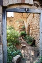 Archs and doors of abandoned ancient village Gamsutl, Dagestan