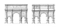 Archs of Septimius Severus and Constantine in Rome | Antique Architectural Illustrations