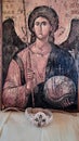 Archsngel Michael icon painted on wood Royalty Free Stock Photo